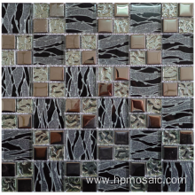 Electroplated mix pattern brown laminated mosaic